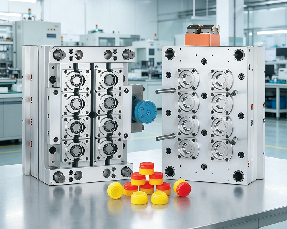 8 Cavity Edible Oil Bottle Cap Mould | Cooking Oil Closure Cap Injection Mould Manufacturer in China | Shuanghao Mould